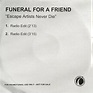 Funeral For A Friend - Escape Artists Never Die (2004, CDr) | Discogs