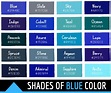 144 Shades of Blue Color With Names, Hex, RGB, CMYK Codes - Color Meanings