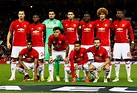 Manchester United players pose for a team group Manchester United ...