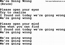 We're Going Wrong, by The Byrds - lyrics with pdf