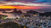 Rio De Janeiro Guanabara Bay Brazil South America Sunset Twilight ...