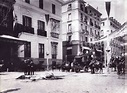 Momentos posteriores al atentado contra el Rey Alfonso XIII. Calle ...
