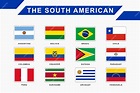 Conjunto de bandera de países de américa del sur | Vector Premium