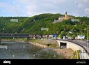 Blick von der Brücke über die Elbe in Ústí nad Labem (Aussig an der ...