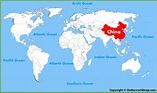 Mapa do mundo China - mapa do Mundo de China (Leste de Asia - Asia)