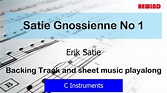 Satie Gnossienne No 1 Flute Violin Oboe Backing Track and Sheet Music ...