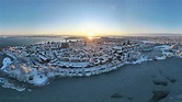 Sonnenaufgang über Stralsund im Winter - Luftaufnahmen - Fotos ...