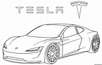 Tesla Roadster Coloring Page Coloring Pages