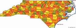 North Carolina Map: The 100 Counties of North Carolina