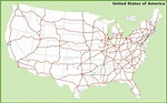 Drab Map Of Usa Interstate Highways Free Vector - Www