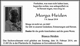 Alle Traueranzeigen für Marga Heiden | trauer.rp-online.de