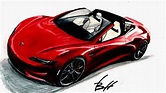 Drawing The 2020 Tesla Roadster || Drawing Cars 360 - YouTube