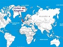 Reino Unido (UK) en el mapa mundial: países circundantes y ubicación en ...