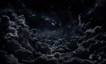 Wallpaper : monochrome, night, sky, clouds, moonlight, atmosphere ...