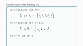 Set Theory Example: Union - YouTube
