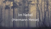 Hermann Hesse - Im Nebel (Musik: The Daddy Longlegs) - YouTube