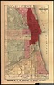 Chicago fire map - Map of the great Chicago fire (United States of America)
