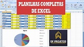Planilhas do Excel completas! - Df Projetos