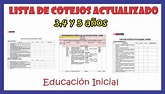 LISTA DE COTEJO ACTUALIZADO PARA 3, 4, 5 AÑOS- EDUCACION INICIAL ...