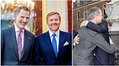 El rey Guillermo de Holanda recibe a Felipe VI con un cariñoso abrazo
