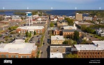 Aerial view of the picturesque downtown urban area of Elizabeth City ...