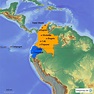 StepMap - Colombia-Ecuador-2015 - Landkarte für Südamerika