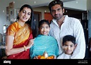 Indian bollywood film actor sunil shetty with family Stock Photo - Alamy