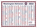 Washington Nationals 2022 Printable Schedule