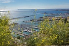 View from Castell de la Santa Bàrbara to the port of Alicante (Costa ...