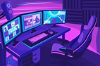 Free Vector | Detailed gamer room illustration