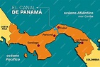 Mapa de panamá y su canal | Vector Premium