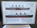 FRAMED TITANIC / QUEEN MARY HISTORY