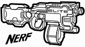 Pistola Normal Nerf para colorear, imprimir e dibujar –ColoringOnly.Com