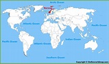 Noruega en el mapa del mundo, mapa del Mundo mostrando Noruega (Norte ...
