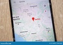 Serbia Location on Google Maps Displayed on a Modern Smartphone ...