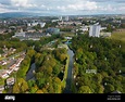 Aerial view of Forth and Clyde Canal at Maryhill Locks in Maryhill ...