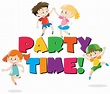 Poster design with kids at party 369223 Vector Art at Vecteezy