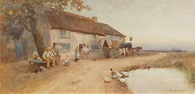 Sold Price: TOM LLOYD RWS (1849-1910) OUTSIDE THE INN - August 3, 0122 ...