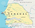 Río Senegal mapa - río Senegal mapa de áfrica (África Occidental - África)