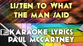 LISTEN TO WHAT THE MAN SAID PAUL MCCARTNEY KARAOKE LYRICS VERSION PSR ...