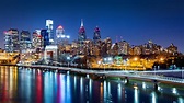 Philadelphia Cityscape Night Reflected In Schuylkill River City In ...