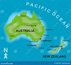 Map of Australia and New Zealand Stock Vector - Illustration of plan ...