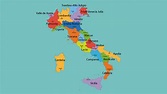 Mapa político de Italia: regiones y capitales
