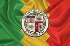 Los Angeles City Seal over Flag of L.A. Fleece Blanket by Serge ...