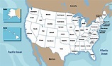 mapa de estados unidos de américa con nombres de estados 2036456 Vector ...