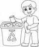 niño reciclando página para colorear aislada para niños 16920930 Vector ...