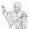 Saint Louis Marie Grignion de Montfort Vector Illustration Outline ...