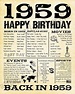 Free Printable 1959 Facts