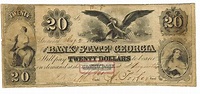 Bank Of The State Of Georgia $20 1850 Obsolete More Currency 4 J