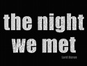 Night We Met Lyric Poster | Etsy